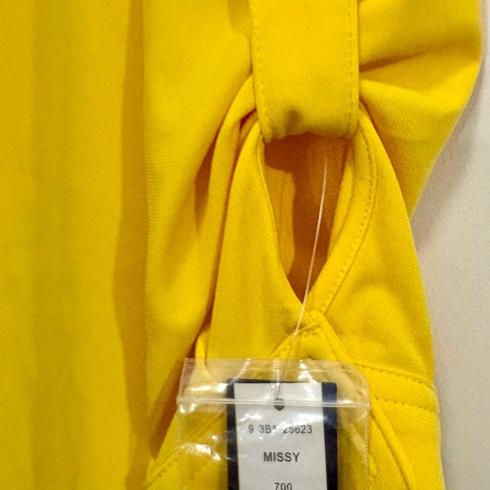 Avenue Women's Yellow Lace-Up Blouse - Picture 4 of 5